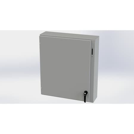 Saginaw Control & Engineering 2 Point Latch with Padlock Handle Electrical Enclosures, 36 in H, 8 in D, 31.38 in W, Carbon Steel SCE-36XEL3108LP